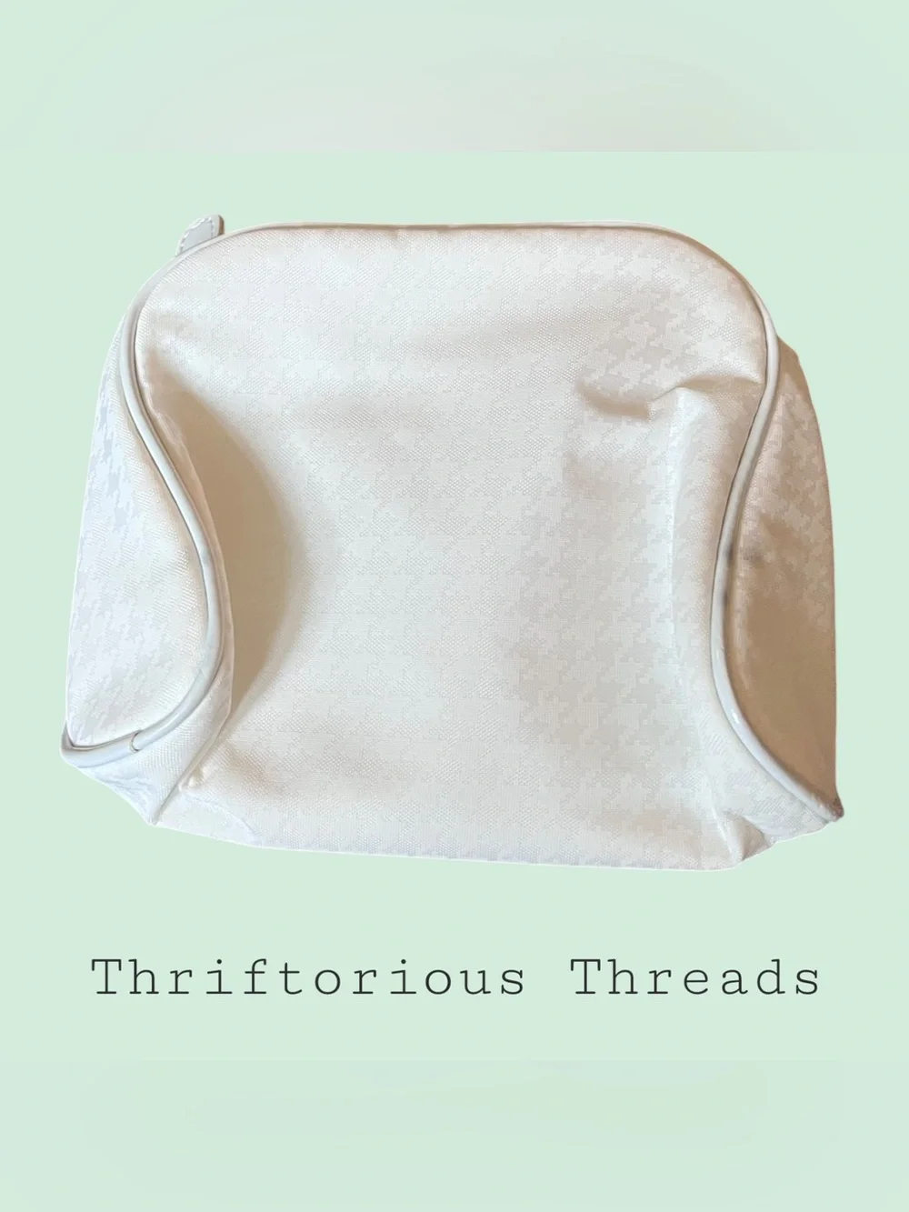 Dior White Houndstooth Cosmetic Pouch